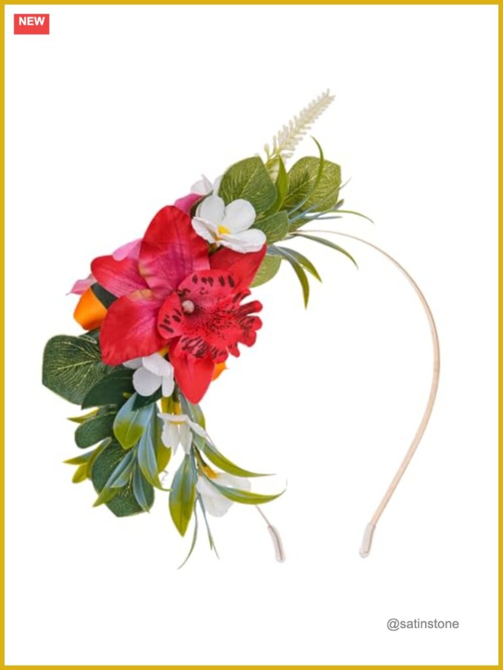Hawaiian Flower Crown Headband Silk Orchid Tropical Party Hair Accessory
